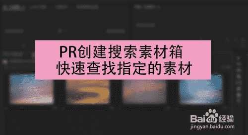 PR创建搜索素材箱快速查找指定的素材(图1)