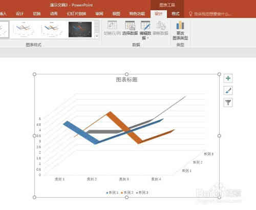 PPT三维折线图添加垂直线